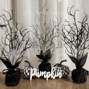 x3 Halloween Glitter Trees for Rae Dunn TOT Pots